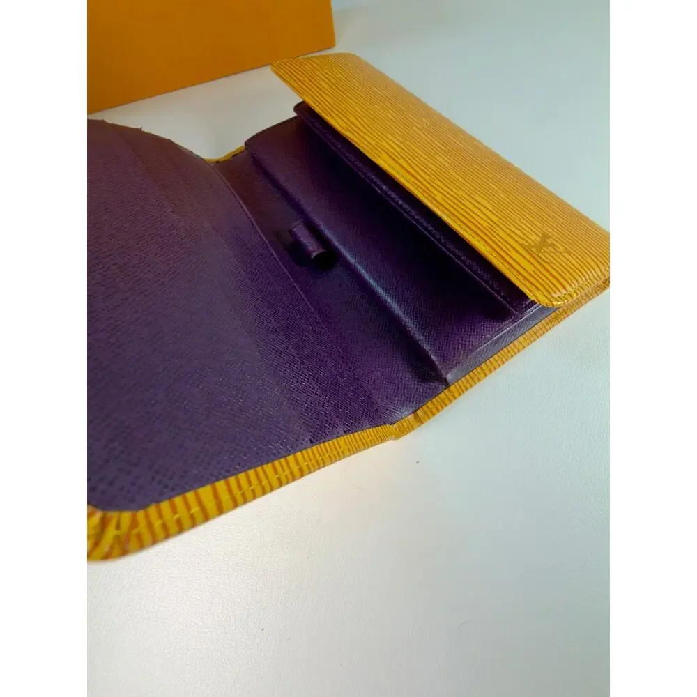 Louis Vuitton Epi Leather Sarah Long Wallet Yellow Bifold Envelope Box VGC